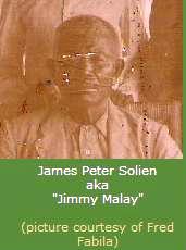 Portrait photograph of James Peter Subtino Solien, known as Jimmy Malay